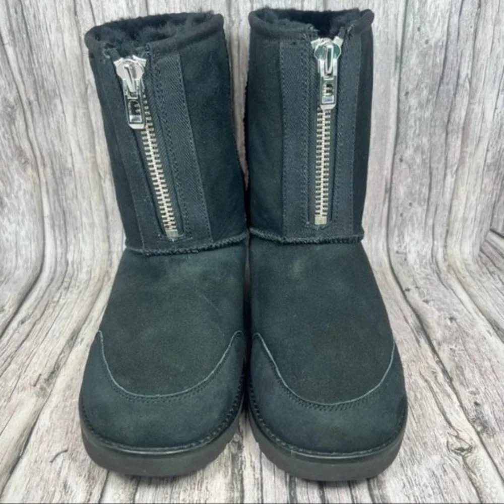 UGG Classic Short Zip Phillip Lim Black Suede Sheepskin Boots Women's Size 9.5 - Picture 8 of 8